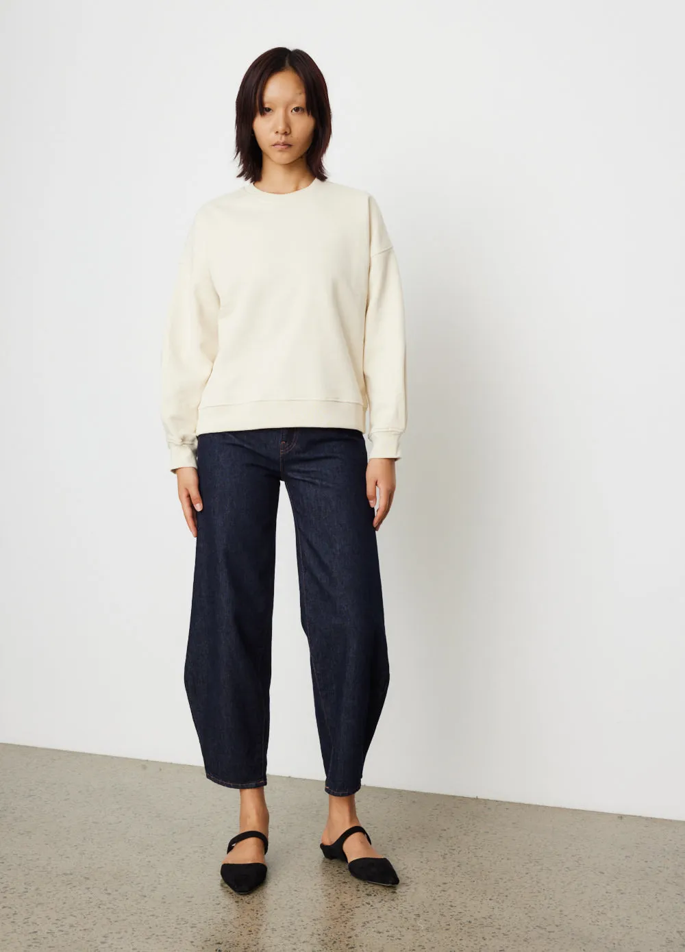 0012 Organic Sweater With Pleated Detail