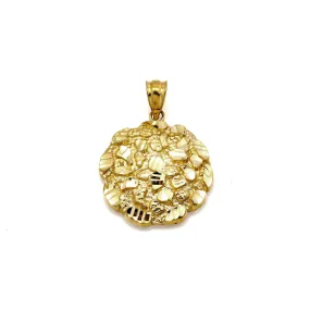 10K GOLD NUGGET PENDANT 1.09"