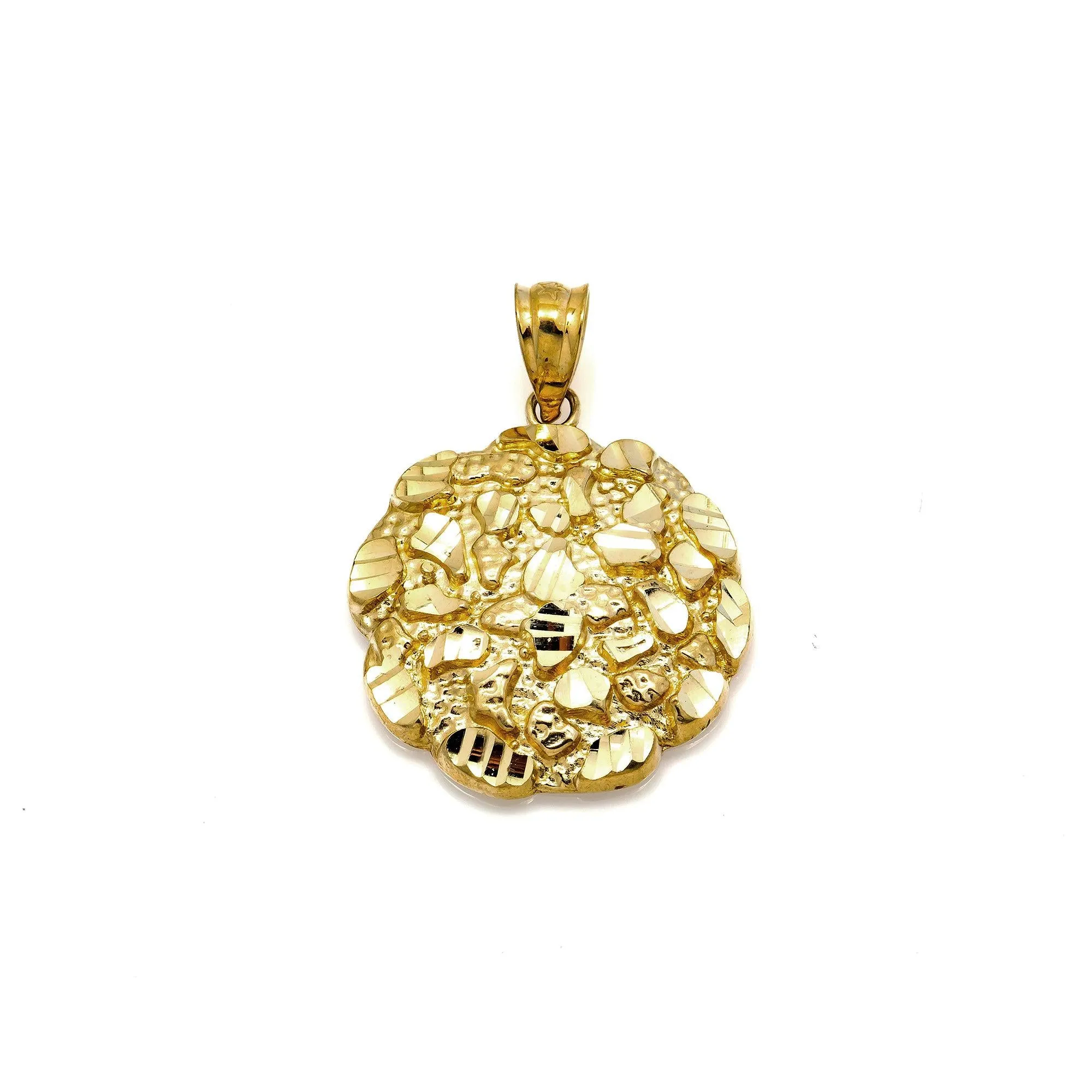 10K GOLD NUGGET PENDANT 1.09"