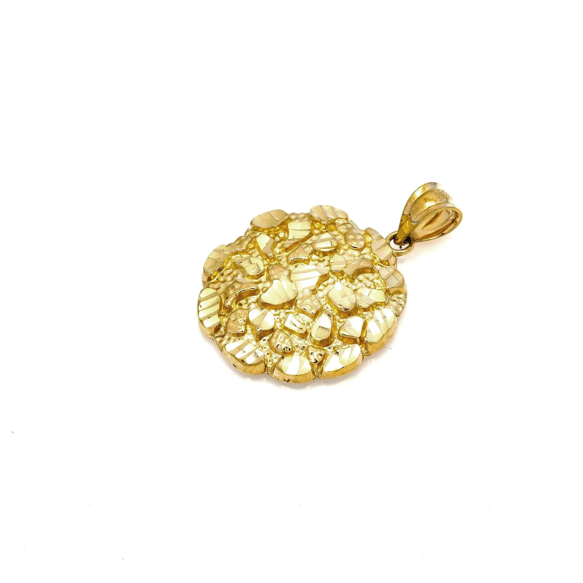 10K GOLD NUGGET PENDANT 1.09"