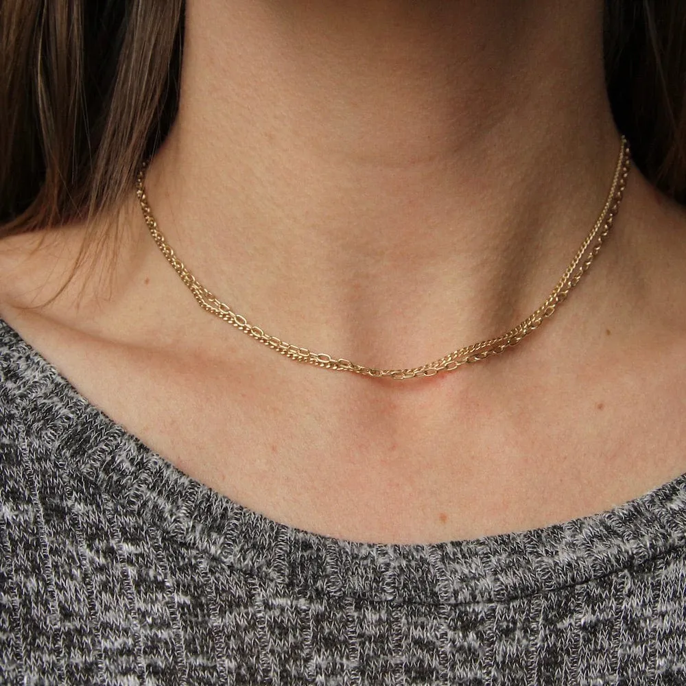 14k Gold Extra Small Curb Chain Necklace