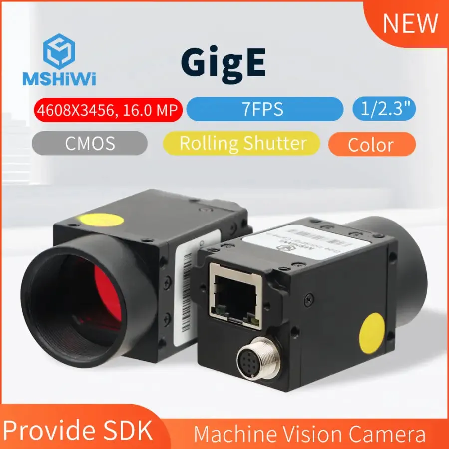 16.0MP GigE industrial camera, 1/2.3" CMOS,   Rolling Shutter, Color