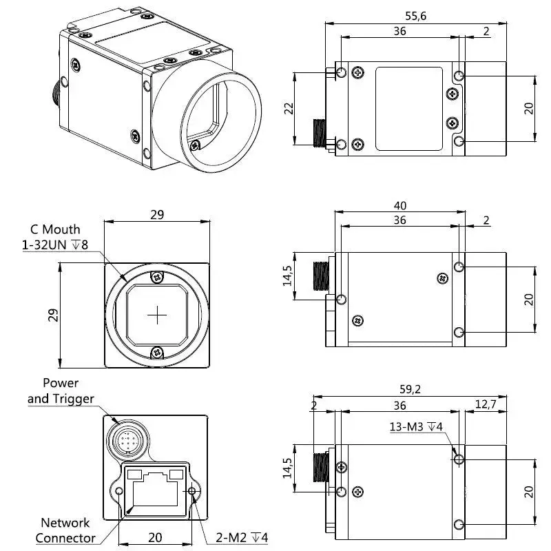 16.0MP GigE industrial camera, 1/2.3" CMOS,   Rolling Shutter, Color