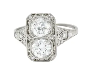 1930's Art Deco 1.25 CTW Diamond Platinum Dinner Ring