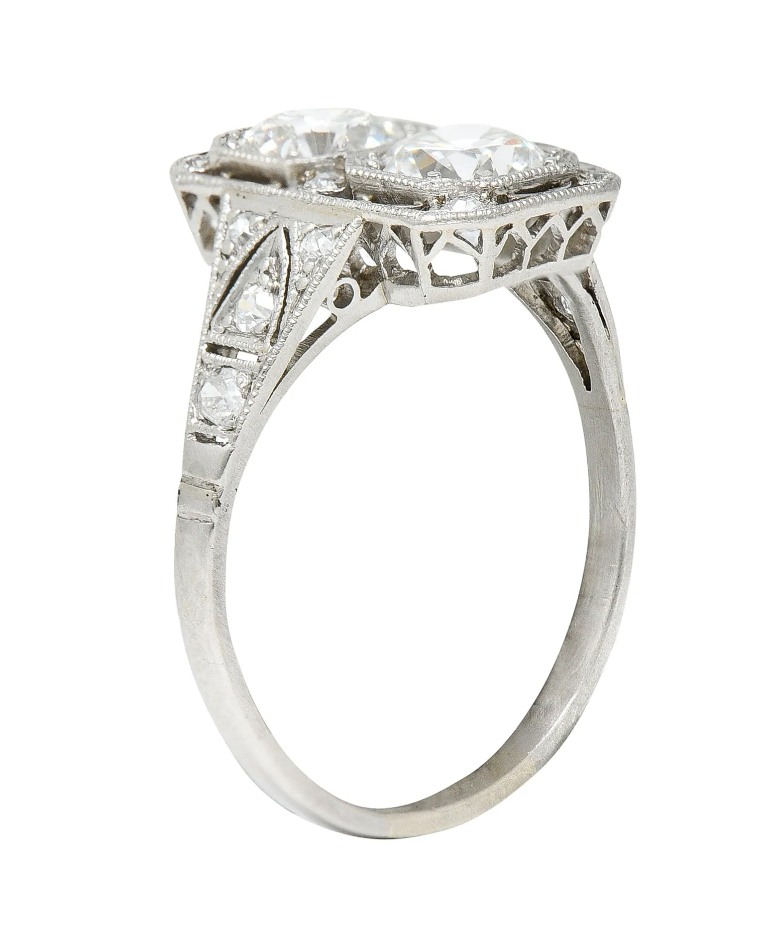 1930's Art Deco 1.25 CTW Diamond Platinum Dinner Ring