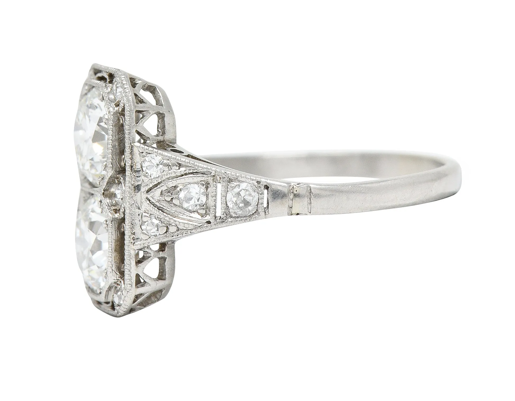 1930's Art Deco 1.25 CTW Diamond Platinum Dinner Ring