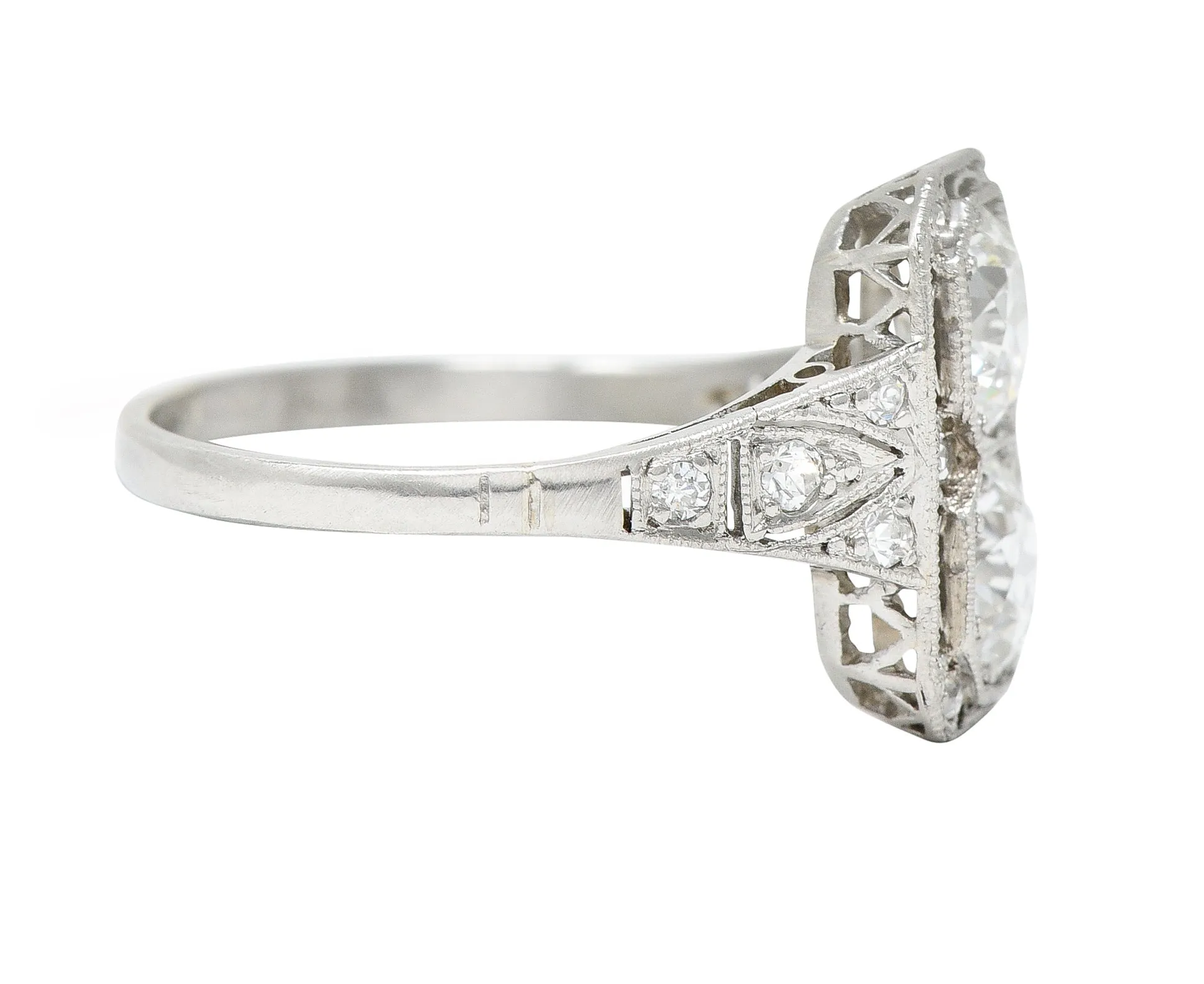 1930's Art Deco 1.25 CTW Diamond Platinum Dinner Ring