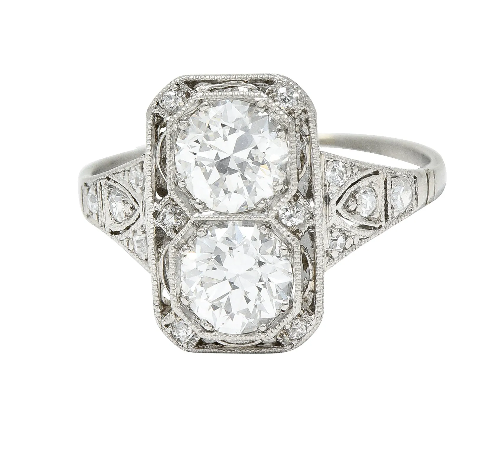 1930's Art Deco 1.25 CTW Diamond Platinum Dinner Ring