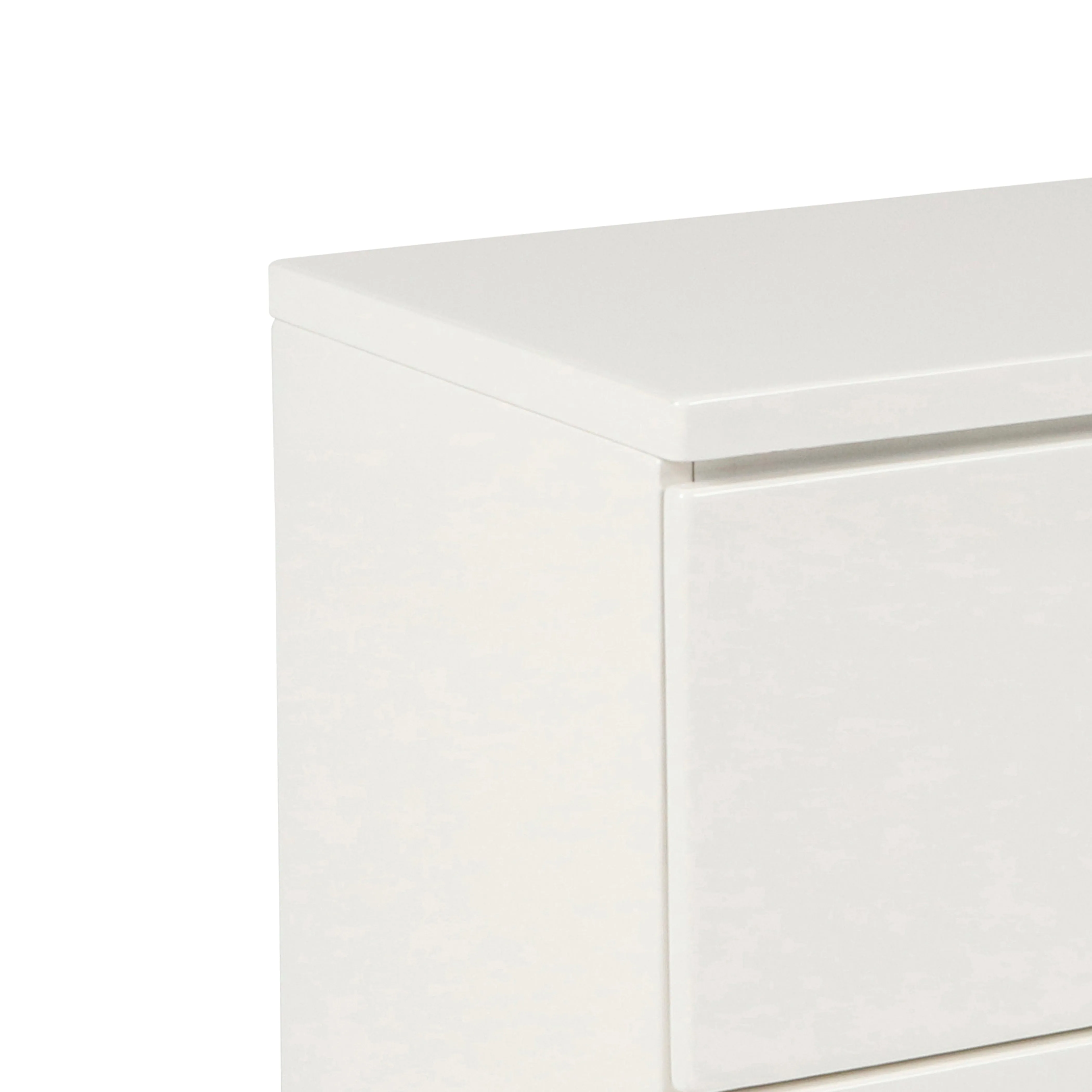 2 Drawer Wooden Nightstand With Metal Base And Bar Handles, White By Benzara