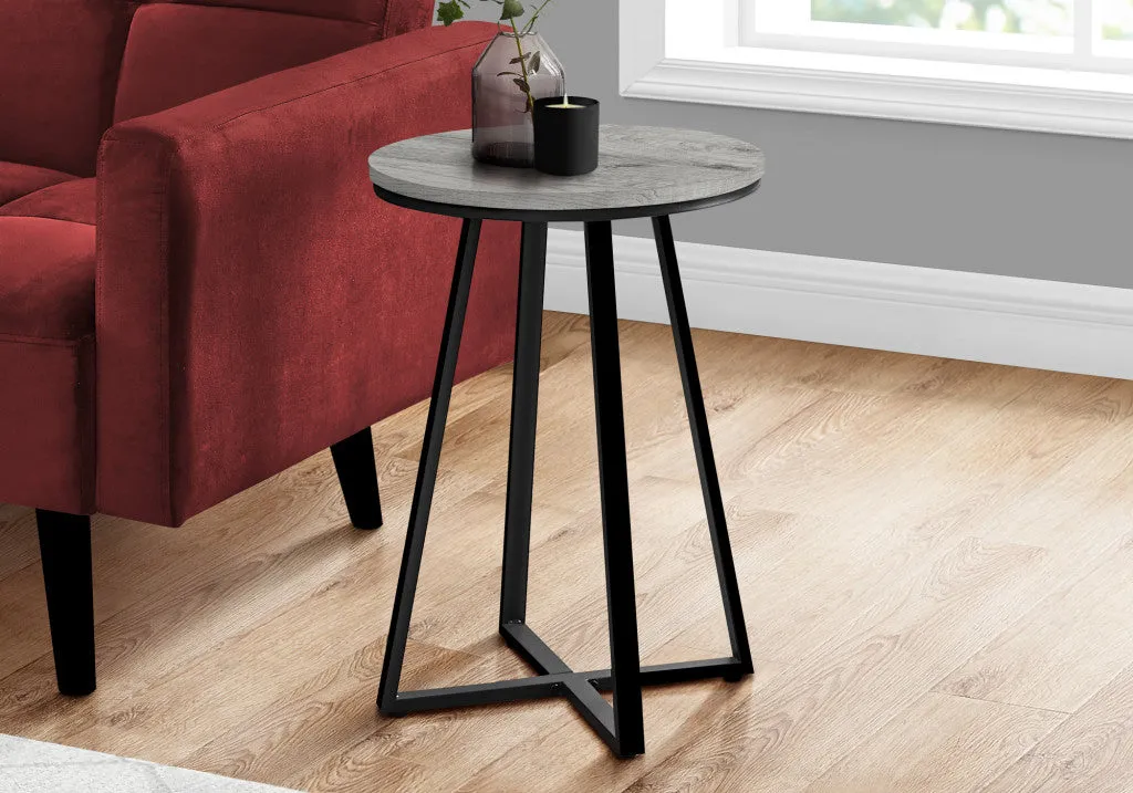 22" Black And Grey Round End Table By Homeroots