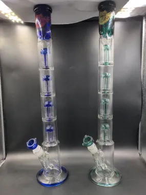 23 MGM Quad Tree Perc Glass Straight Tube