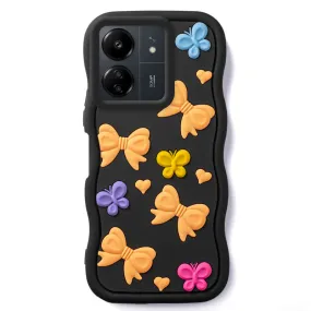 3D Silicone Soft Wave Edges Mobile Back Case For Redmi 13C 4G