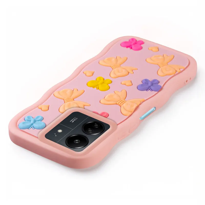 3D Silicone Soft Wave Edges Mobile Back Case For Redmi 13C 4G