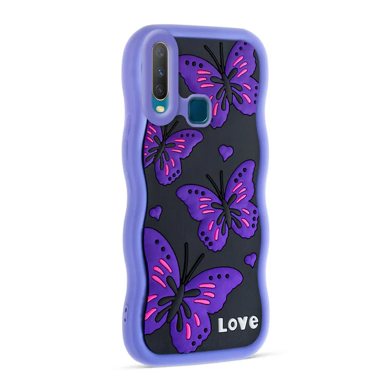 3D Silicone Soft Wave Edges Mobile Back Case For Vivo Y12