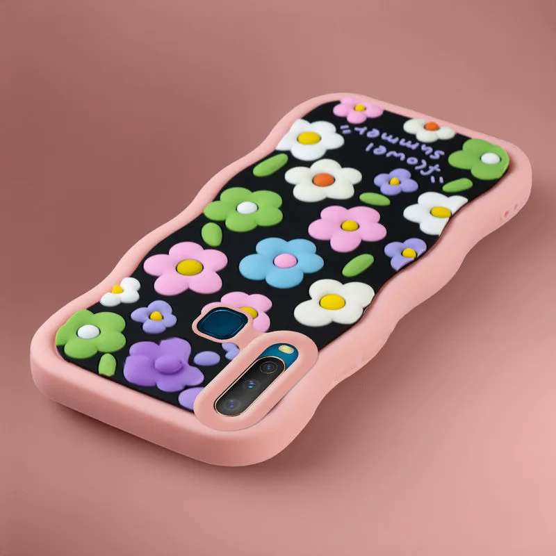 3D Silicone Soft Wave Edges Mobile Back Case For Vivo Y12