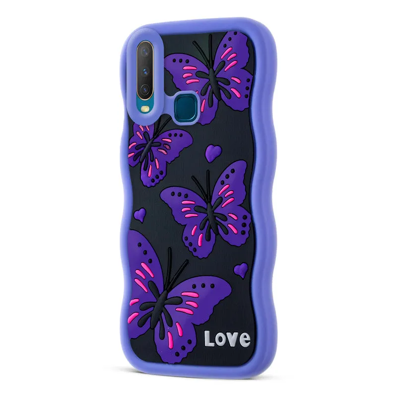 3D Silicone Soft Wave Edges Mobile Back Case For Vivo Y12