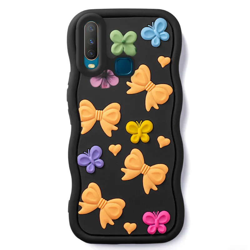 3D Silicone Soft Wave Edges Mobile Back Case For Vivo Y12