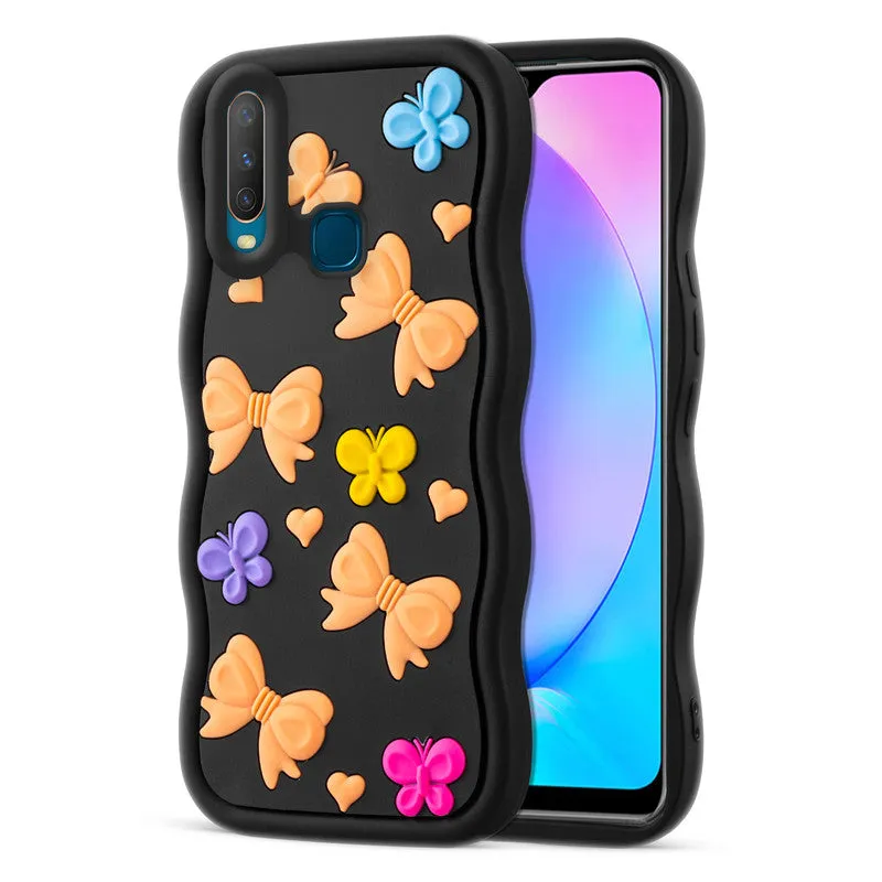 3D Silicone Soft Wave Edges Mobile Back Case For Vivo Y12