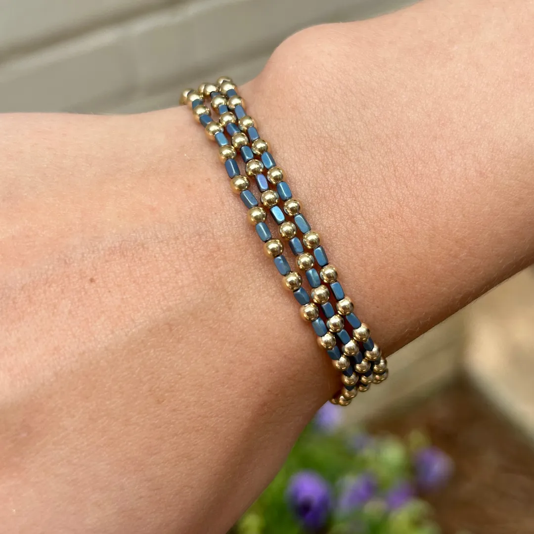 3mm Color Crush Harbor Gold Filled Waterproof Bracelet 6.5"-7"