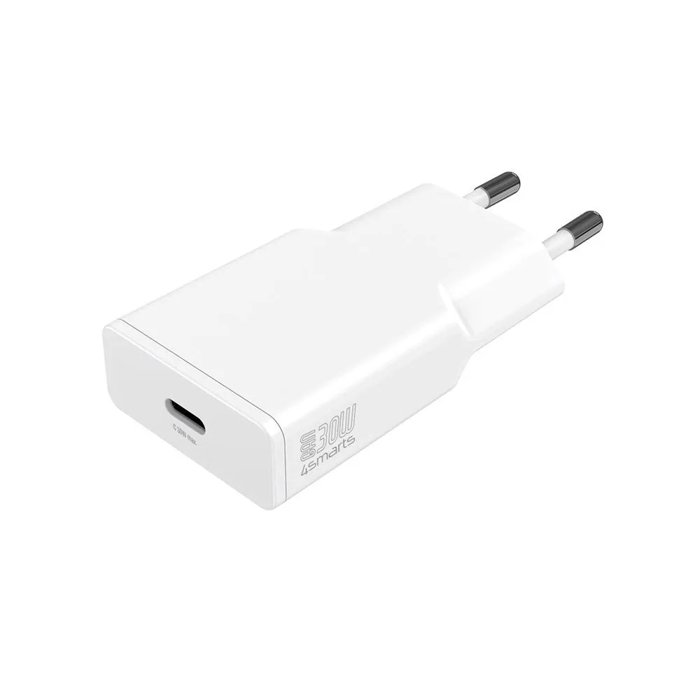 4Smarts PD Slim 30W Vægoplader GaN m. USB-C - Hvid