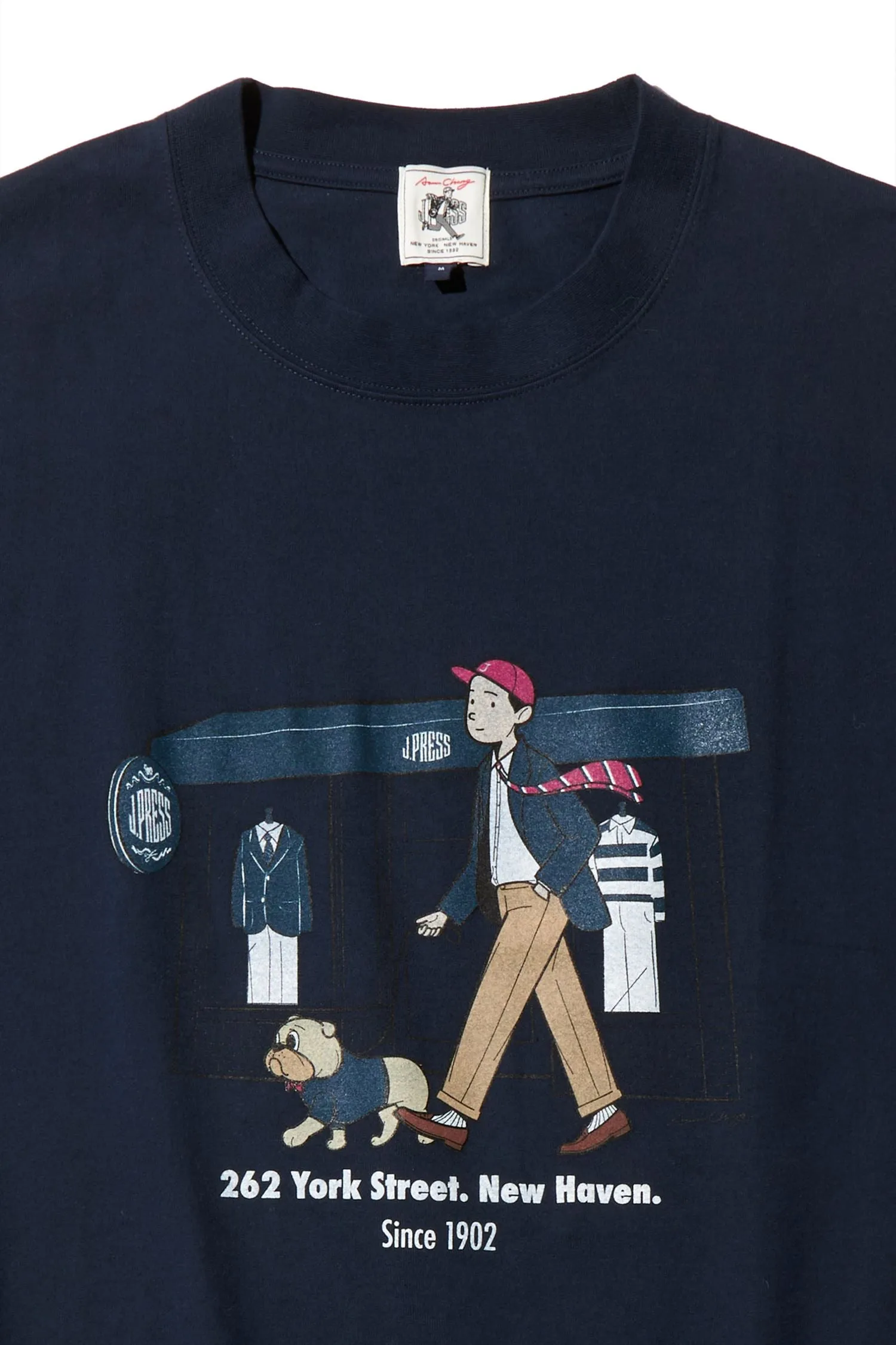 AARON CHANG CREW NECK T SHIRT - NAVY