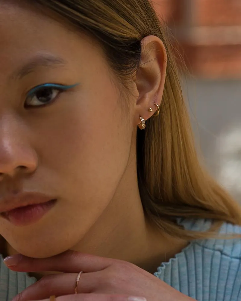 Abacus Pavé Hoops in 14k Yellow Gold with lab grown Diamonds