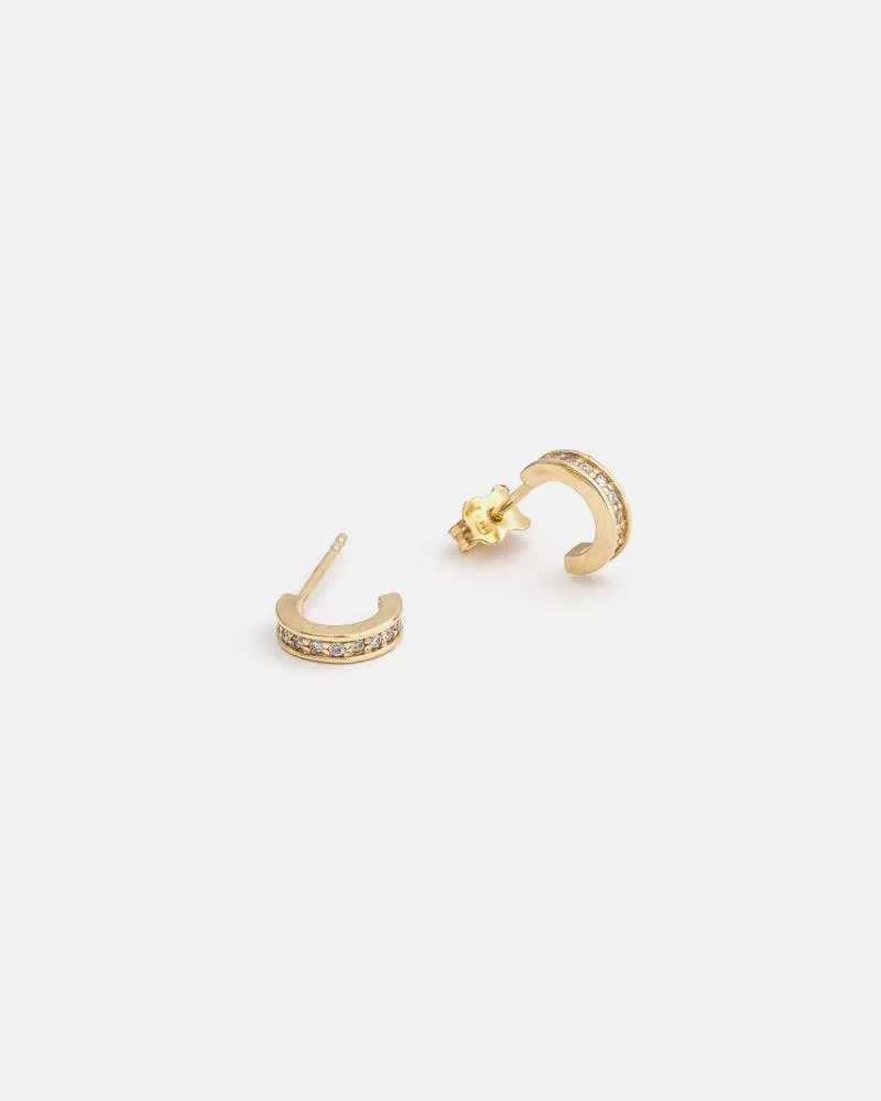 Abacus Pavé Hoops in 14k Yellow Gold with lab grown Diamonds