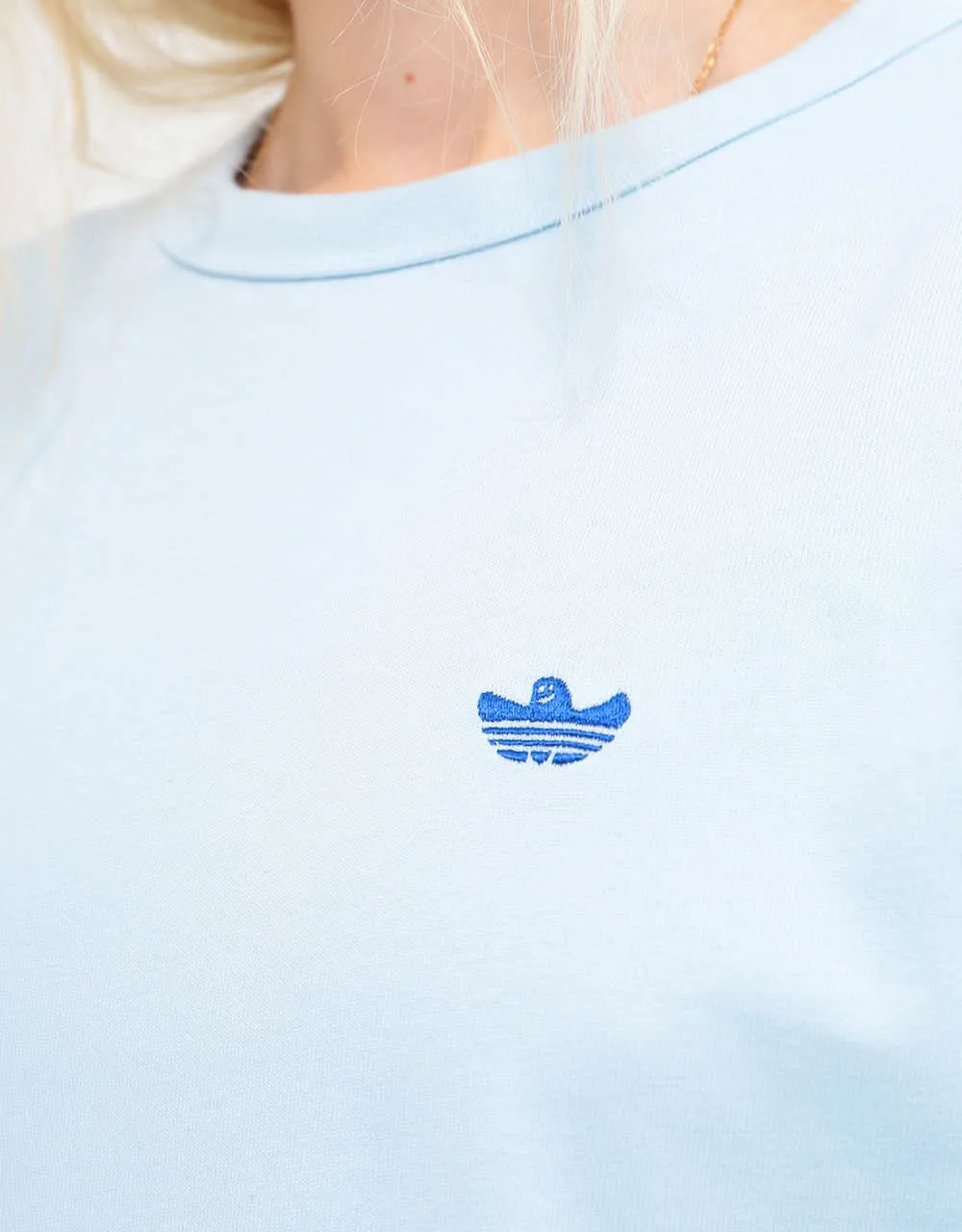 adidas G Shmoo L/S T-Shirt - Ice Blue/Team Royal Blue