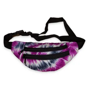 African Print Fanny Pack - Purple Tie Dye - Ankara Waist Bag / Bum bag / Festival Bag with Adjustable strap