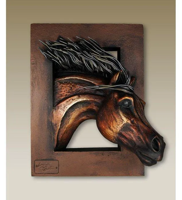 Against the Wind - Horse Wall Sculpture