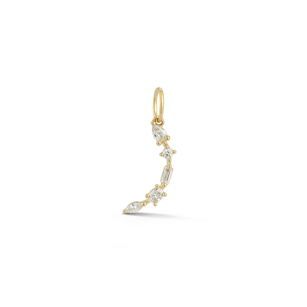 Alexa Jordyn Multi-Shape Diamond Crescent Charm