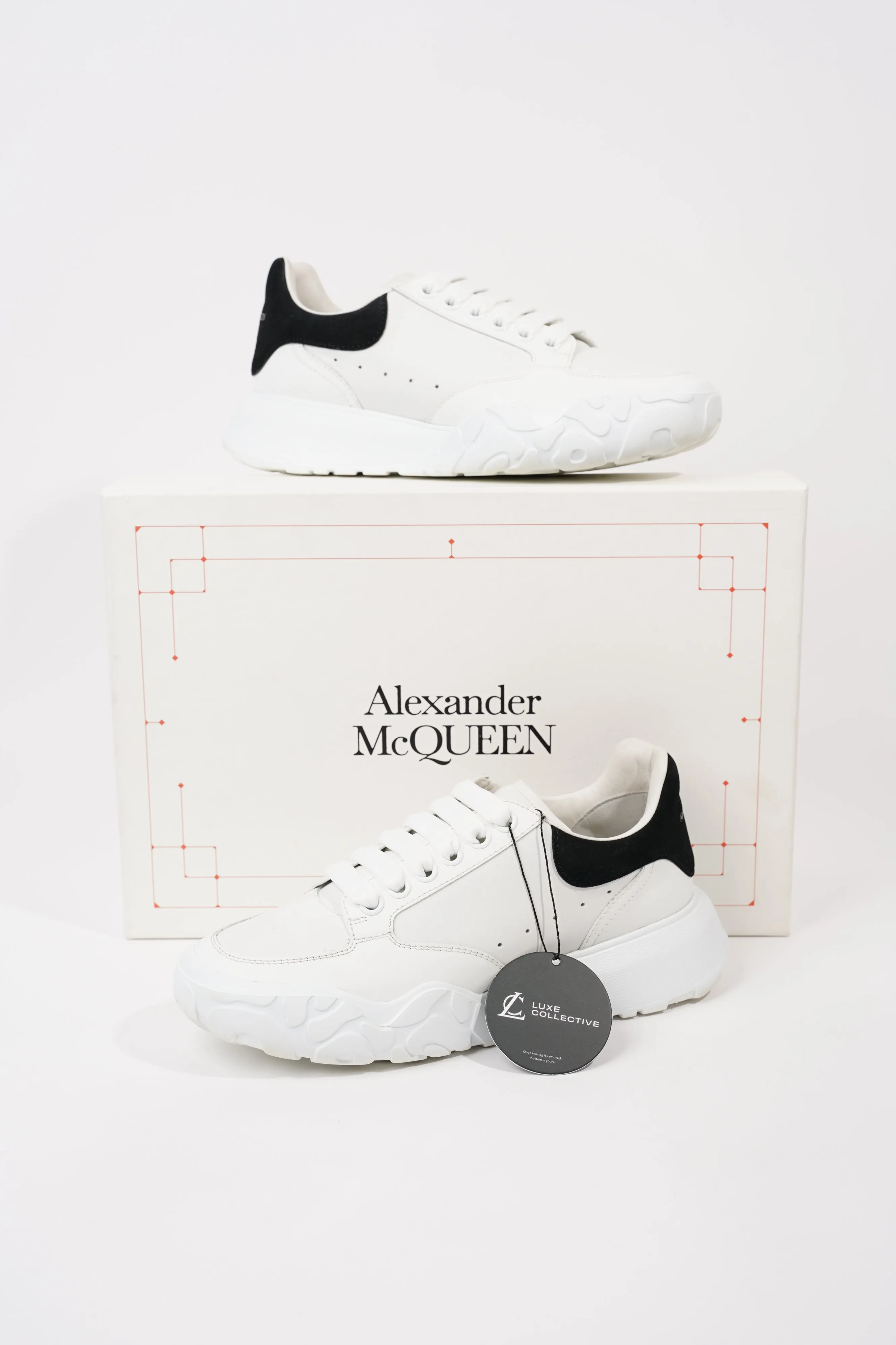 Alexander McQueen Womens Court Sneaker White / Black EU 38 / UK 5