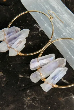 Align With Your Heart Aura Quartz Hoop Earrings