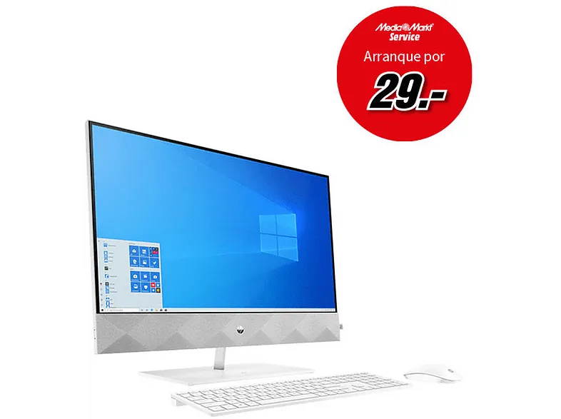 All in one - HP Pavilion 27-d0078ns, 27" Full HD, Intel® Core™ i5-10400T, 16GB RAM, 512GB SSD, UHD Graphics 630, W11 H, Blanco