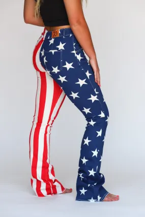 AMERICAN FLAG BOOTCUT JEANS