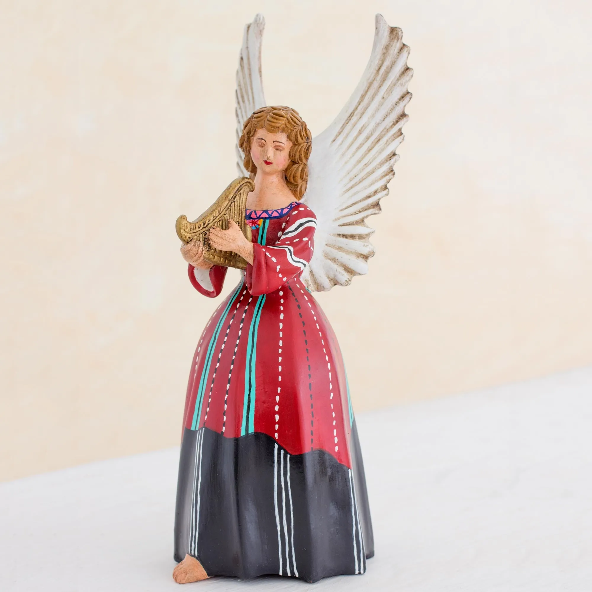 Angel from Solola Guatemalan Handcrafted Ceramic Angel (11 Inch)