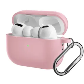 Apple Airpods Pro 2nd Gen (2022) Silikone Cover m. Karabinhage - Lyserød