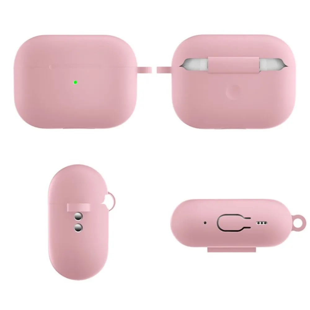 Apple Airpods Pro 2nd Gen (2022) Silikone Cover m. Karabinhage - Lyserød