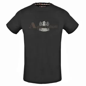 Aquascutum Brand Aldis Logo Black T-Shirt