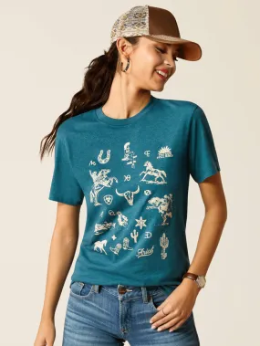 Ariat 10052548 Womens Sketch Pad T-Shirt Deep Sea Heather