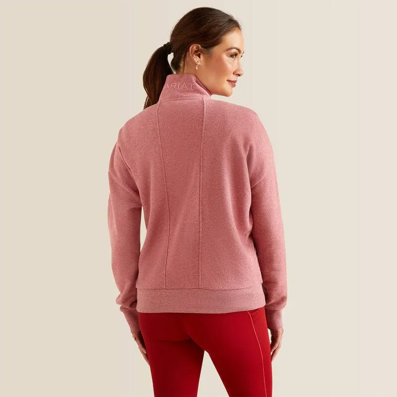 Ariat Women's Heather Dusty Rose Friday Cotton 1/2 Zip Sweatshirt 10049039