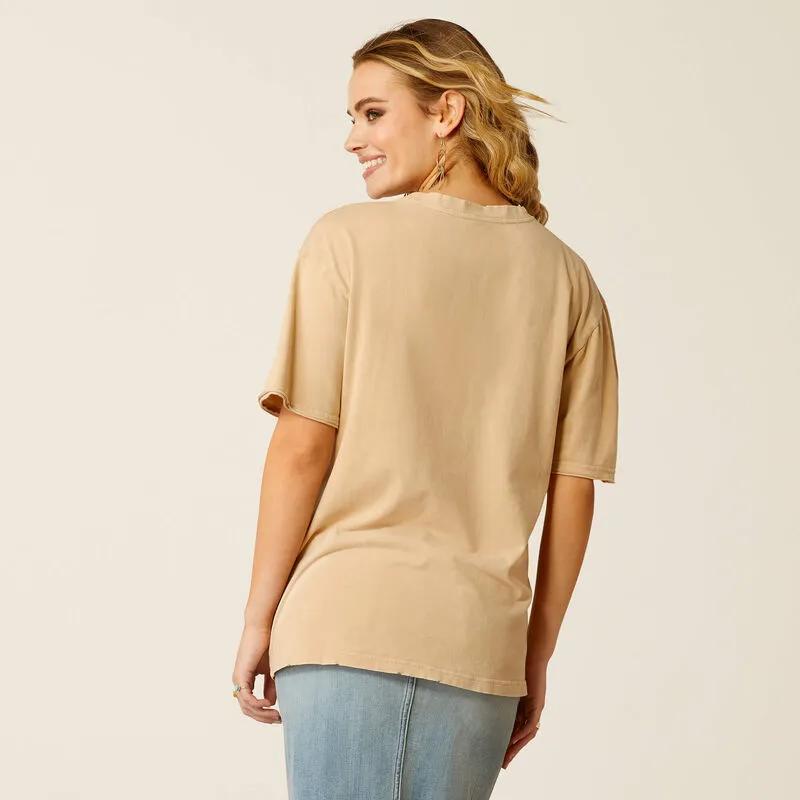 Ariat Women's Irish Cream Mineral Wash Burro Tee 10052610