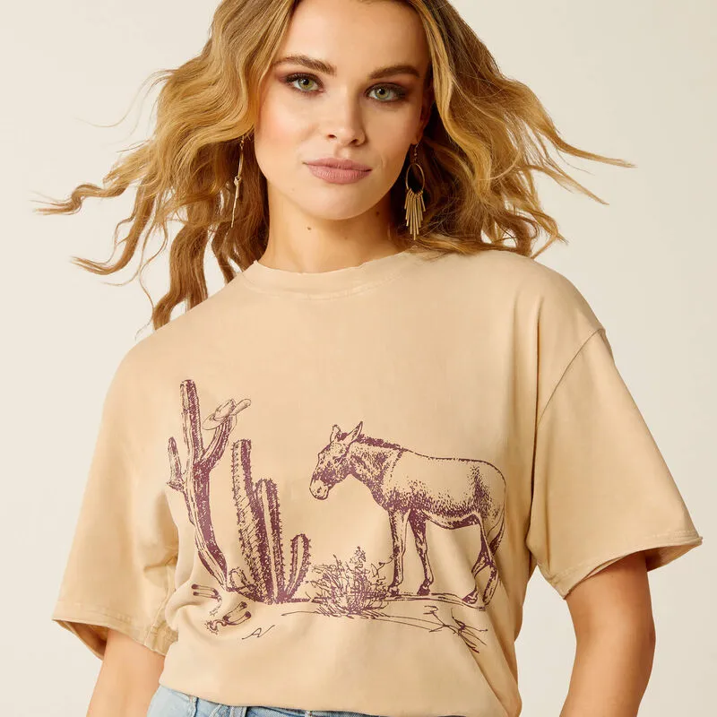 Ariat Women's Irish Cream Mineral Wash Burro Tee 10052610