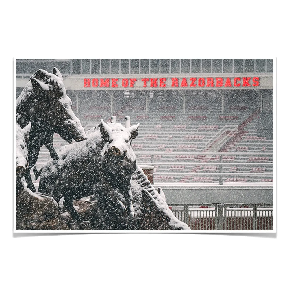 Arkansas Razorbacks - Snow Storm at the Home of the Razorbacks