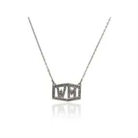 Art Deco 1930's Marcasite Sterling Silver 'WM' Initial Necklace