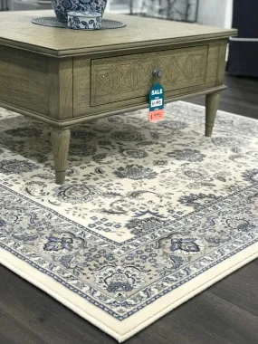 Ashley Blue and Cream NZ Wool Rug