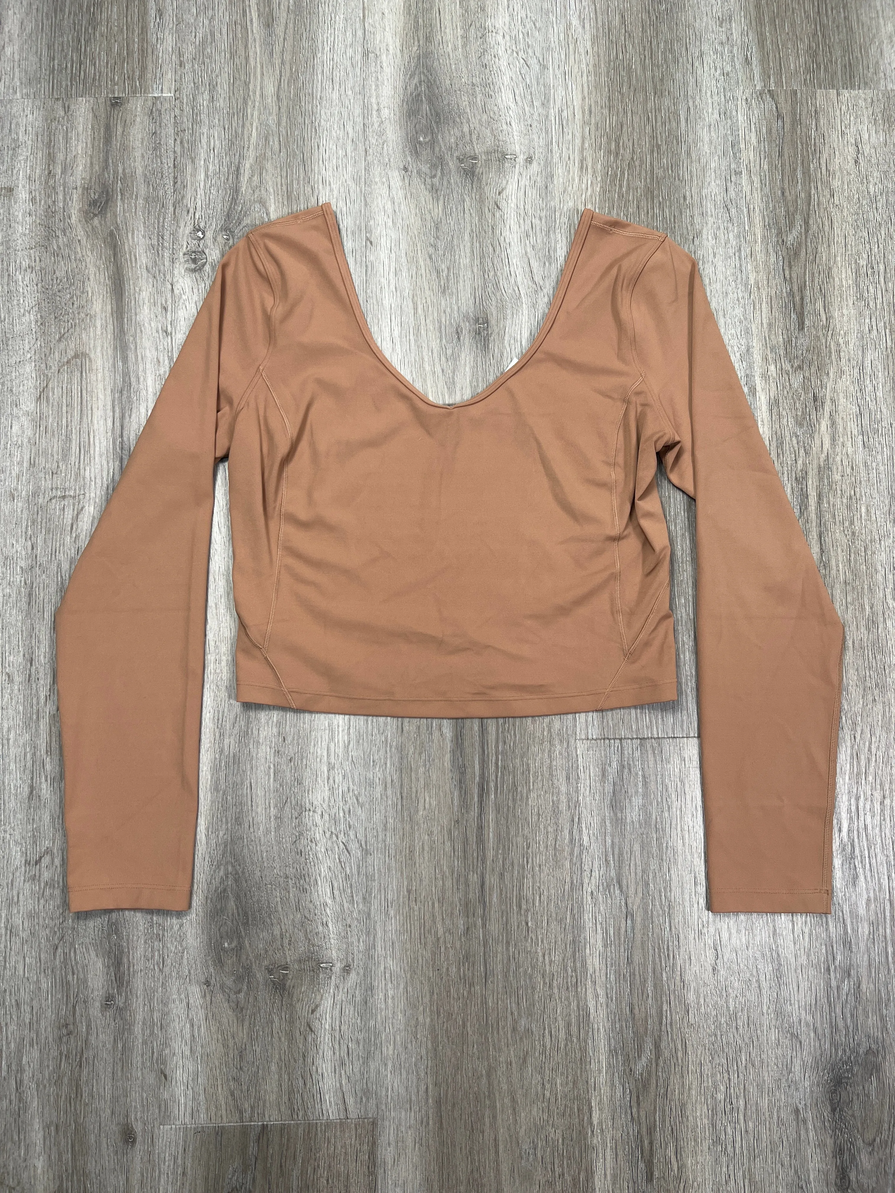 Athletic Top Long Sleeve Crewneck By Lululemon In Tan, Size: M