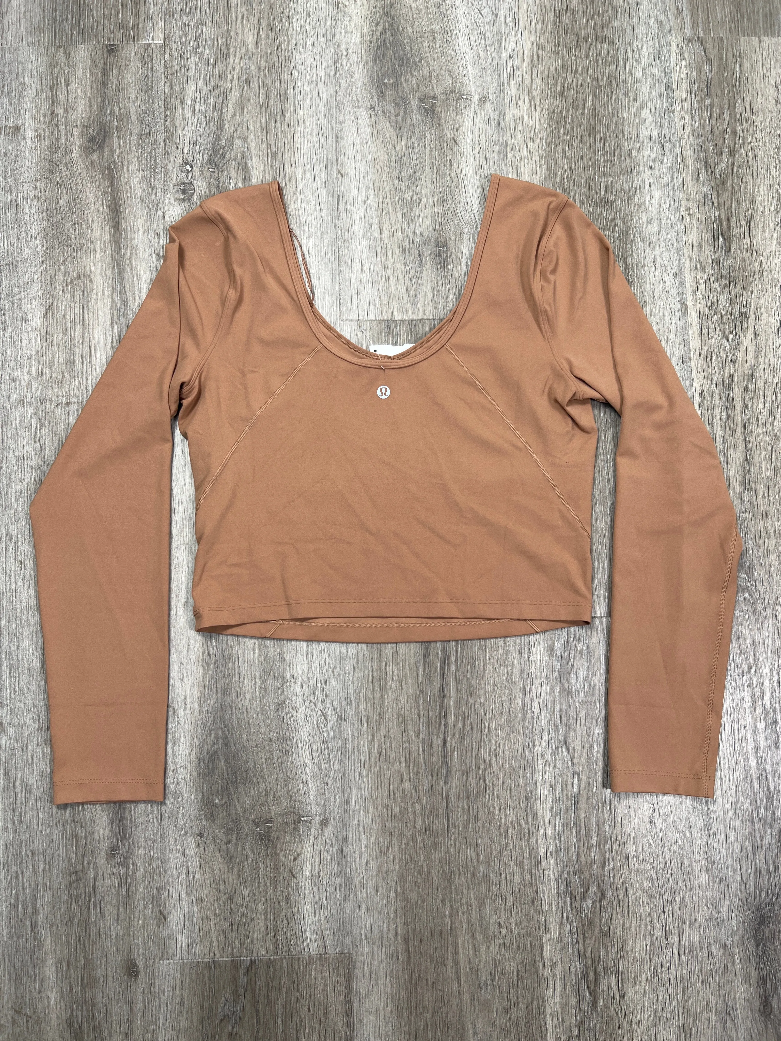 Athletic Top Long Sleeve Crewneck By Lululemon In Tan, Size: M