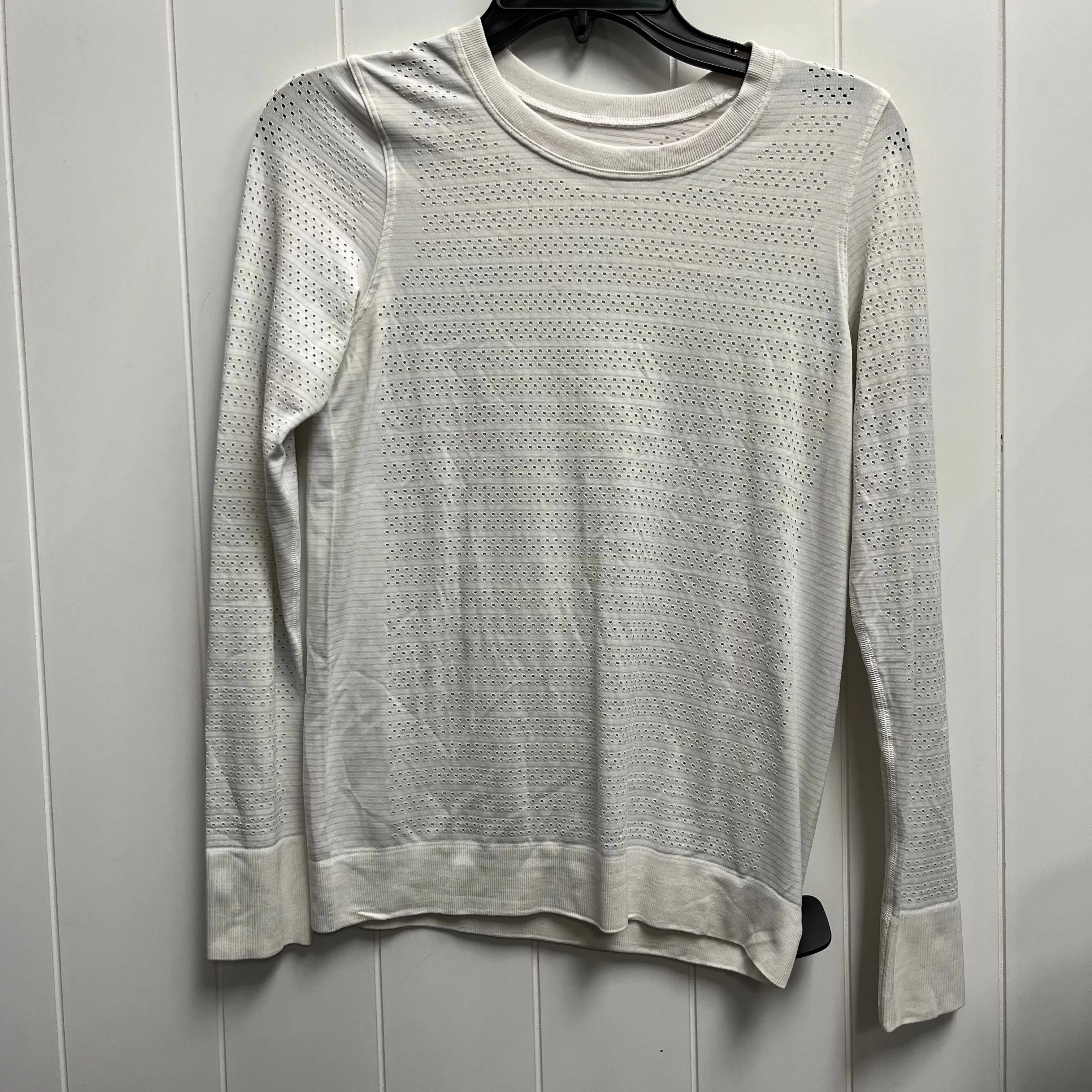 Athletic Top Long Sleeve Crewneck By Lululemon In White, Size: S