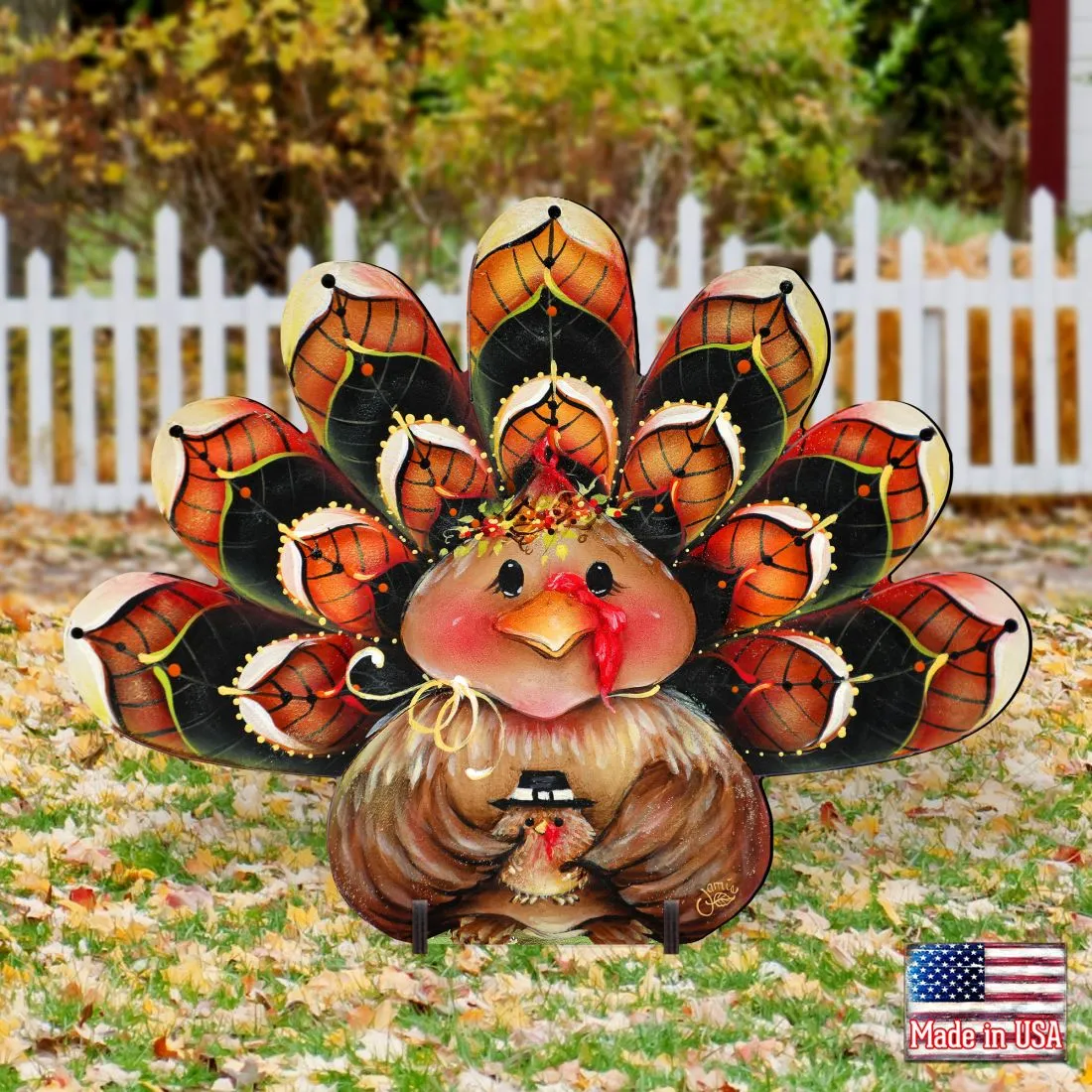 Be Thankful Turkey Sitter Halloween Outdoor Decor by J Mills-Price - Thanksgiving and Halloween Decoration - 8457702F